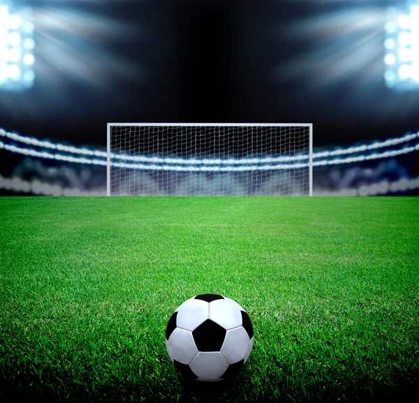 Soccer field and the bright lights — Stock Photo, Image