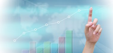 el yazısı bir iş grafik üzerinde bir dokunmatik ekran arayüzü