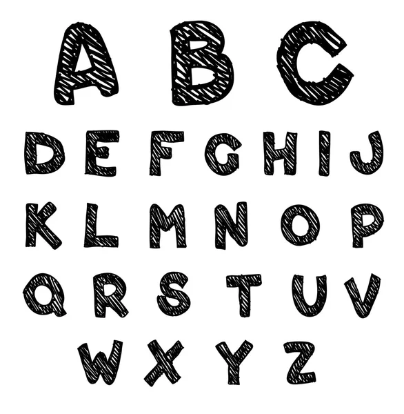 Alphabet dessiné à la main Vecteur — Photo