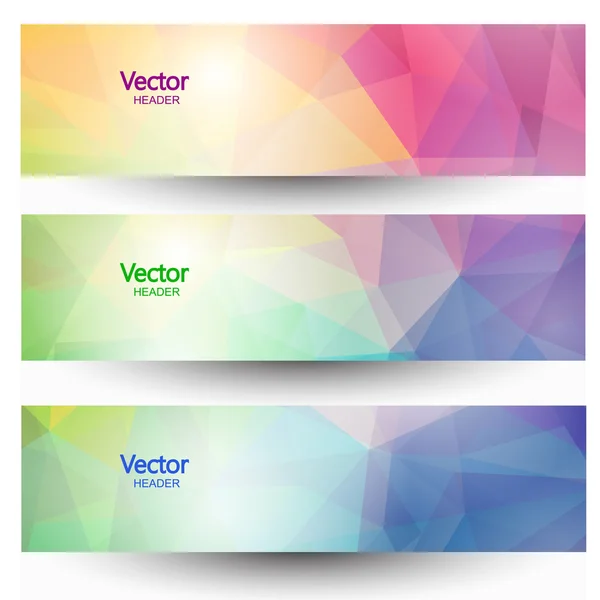 Conjunto de banners geométricos abstratos — Vetor de Stock