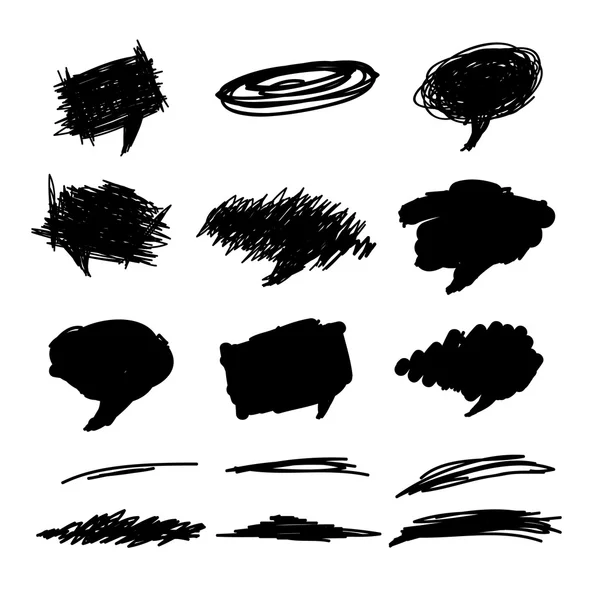 El çekilmiş Grunge kabarcıklar ve öğeleri