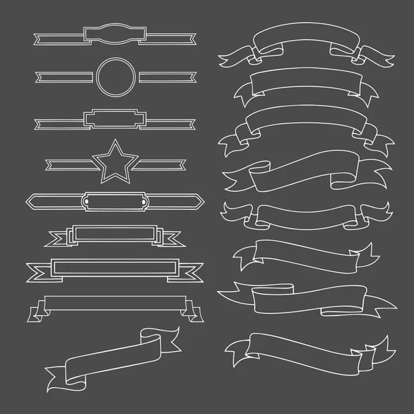 Ensemble de bannières et rubans — Image vectorielle