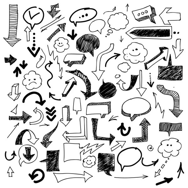 El çizilen okları ve kabarcıklar.