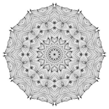 Tek renkli etnik mandala