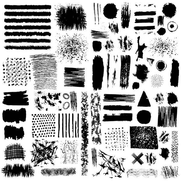 Vector set of black isolated elements — Stock Vector