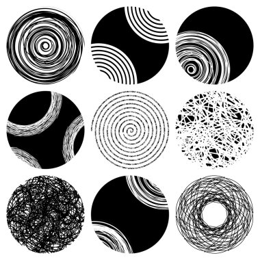 9 grunge daireler kümesi