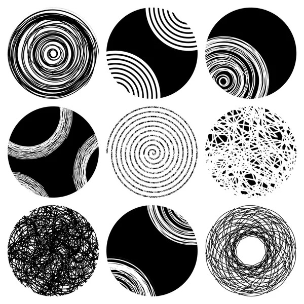 9 grunge daireler kümesi