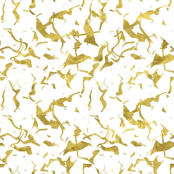 Padrão Sem Costura Ouro Branco Com Folha Brilho Confete Texturizado — Vetor de Stock