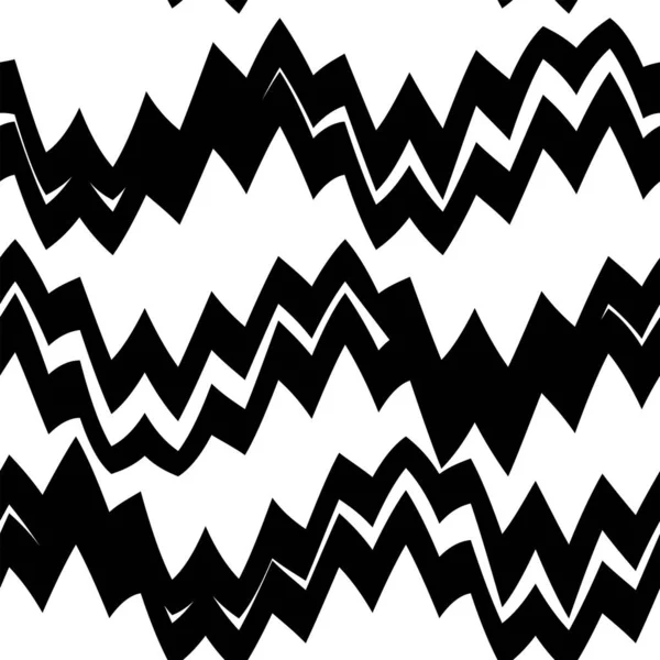 Geometric Black White Seamless Pattern Zigzag Abstract Vector Chevron Waves — Stock Vector