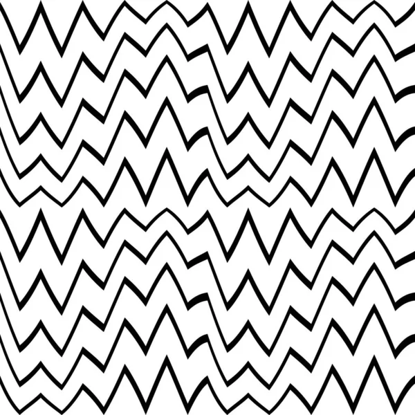Geometrinen Musta Valkoinen Saumaton Kuvio Siksak Abstrakteja Vektoriaaltoja Yksivärinen Taiteellinen — vektorikuva