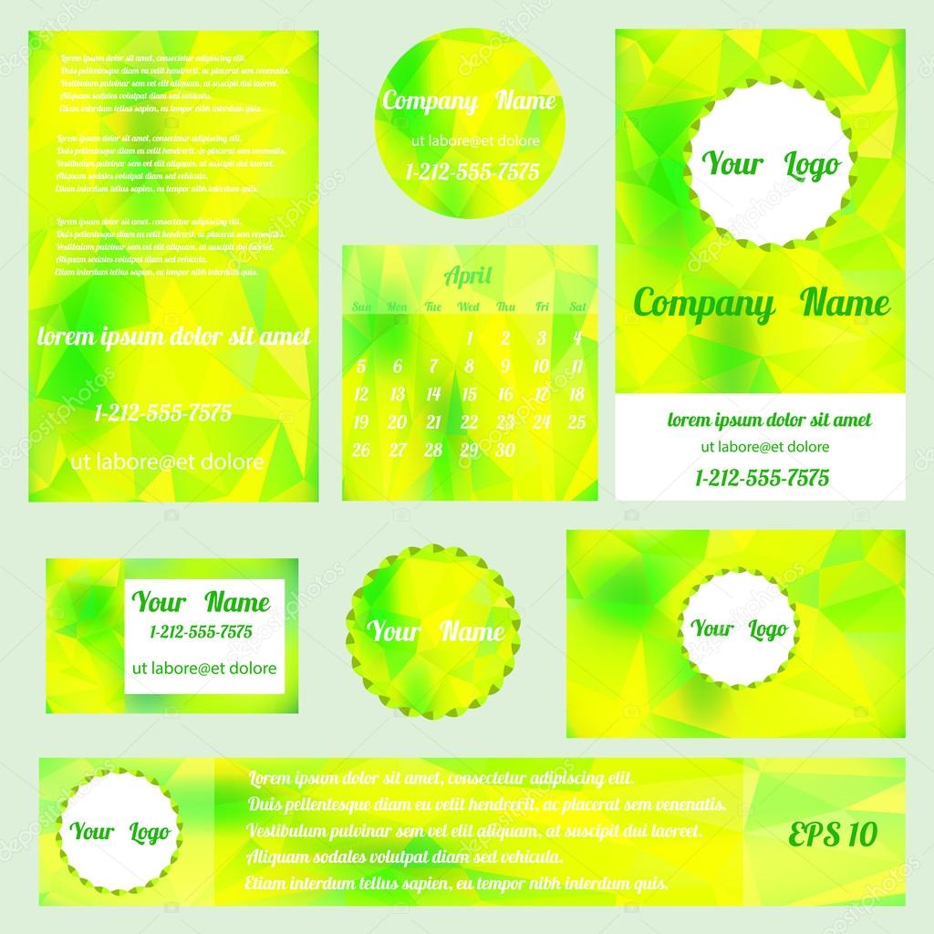 Vector Corporate identity templates with blurred  background.