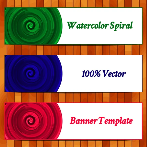 Vector Illustration of set  watercolor banners. — Stock Vector