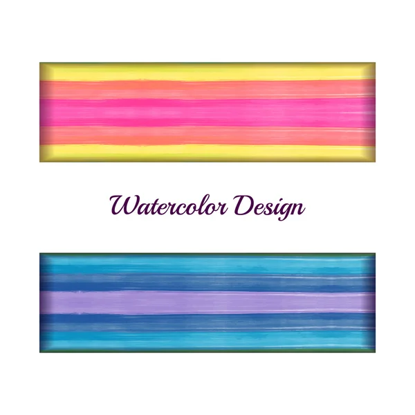 Vector Ilustración de banners de acuarela establecidos . — Vector de stock