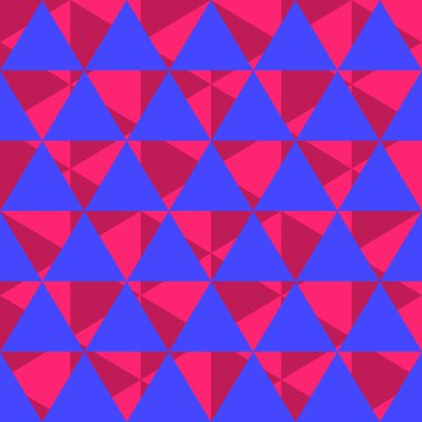 Fantezi geometrik seamless modeli pembe ve mavi üçgen ile.