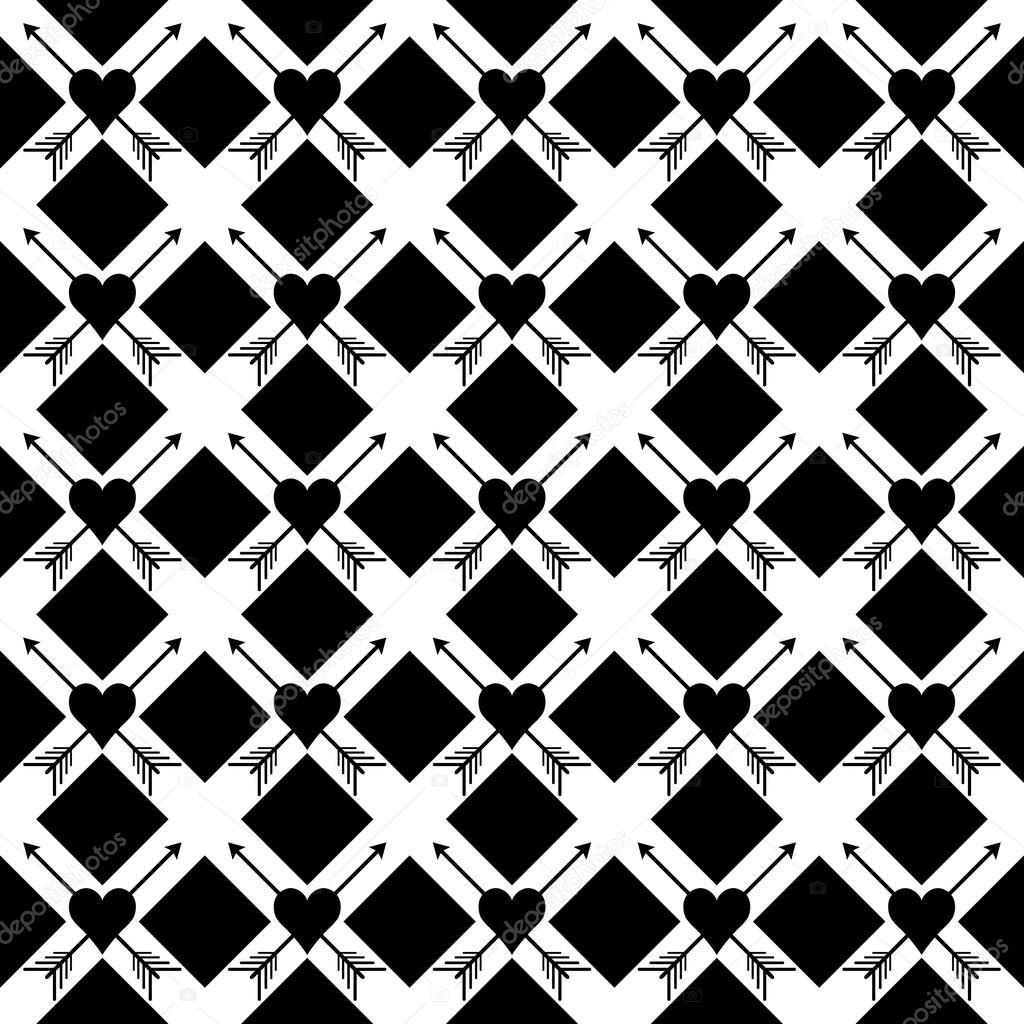 Simple classic black and white seamless pattern