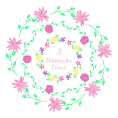 çiçek suluboya çerçeveler