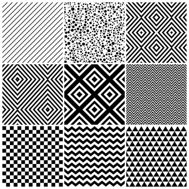 9 soyut geometrik desenleri.