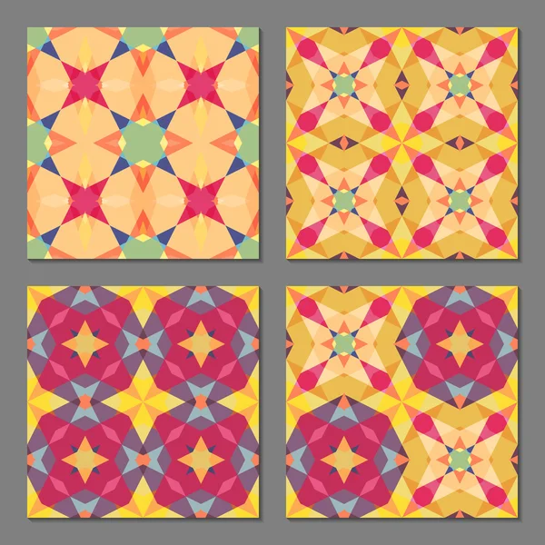 4 抽象的な幾何学的なパターンのセット — ストックベクタ