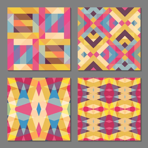 Set of 4 abstract geometric patterns — Stock Vector