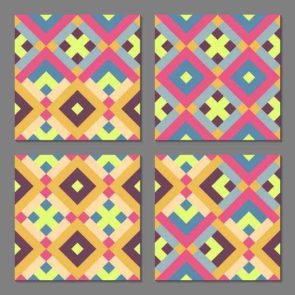 4 抽象的な幾何学的なパターンのセット — ストックベクタ