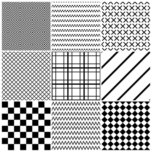 Set of 9 abstract geometric patterns. — Stock Vector