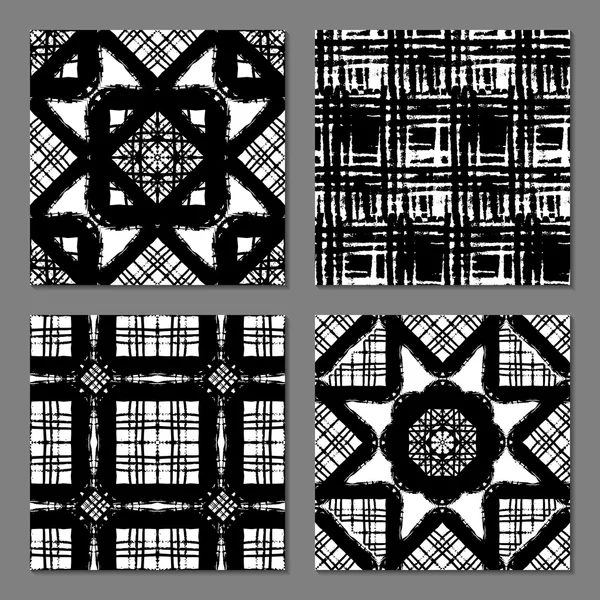 Ensemble de 4 motifs abstraits sans couture — Image vectorielle