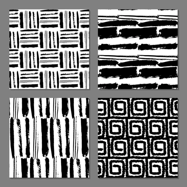 Ensemble de 4 motifs abstraits sans couture — Image vectorielle