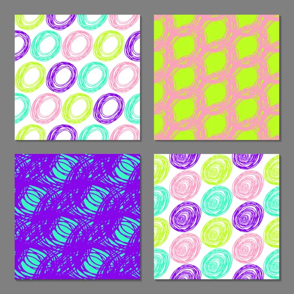 Set of  4 abstract seamless patterns — Stock Vector