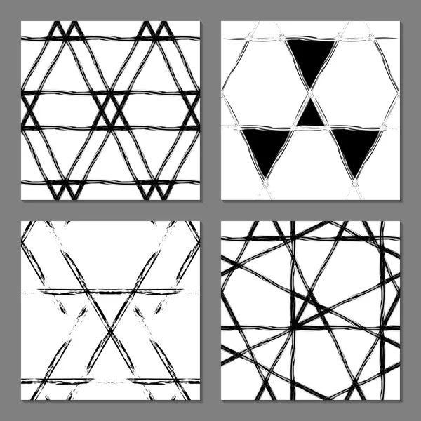 Set van 4 abstracte naadloze patronen — Stockvector