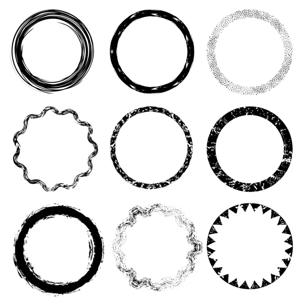 Set of grunge artistic circles.