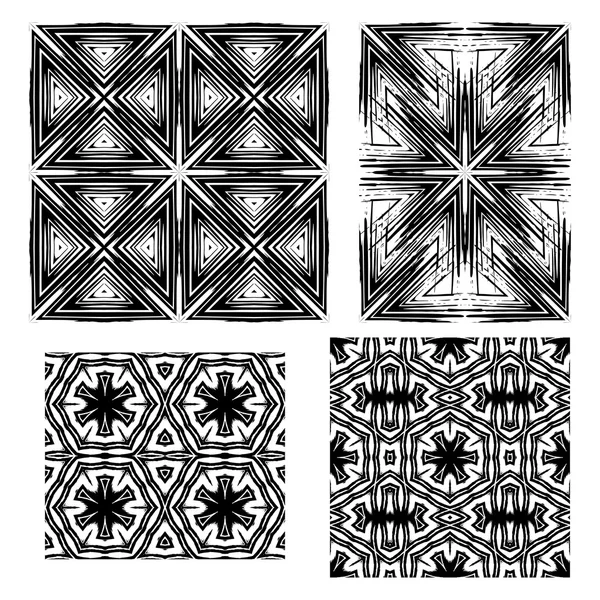 Ensemble de 4 motifs rétro abstraits . — Image vectorielle
