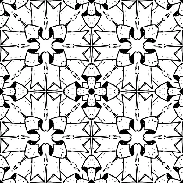 Freehand seamless pattern with abstract flowers.