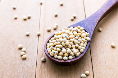 soya fasulyesi, tahta kaşık