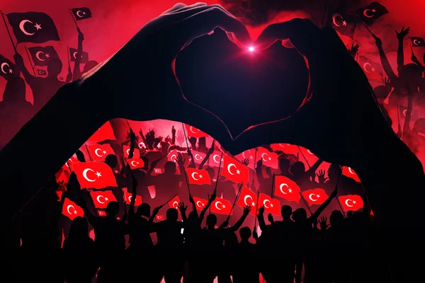 土耳其国旗，国旗设计和表现研究 — 图库照片