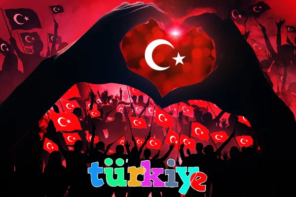 Turki Bendera, desain bendera dan studi presentasi — Stok Foto