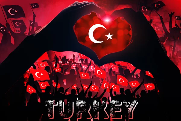 Turquia Bandeira, desenho da bandeira e estudo de apresentação — Fotografia de Stock