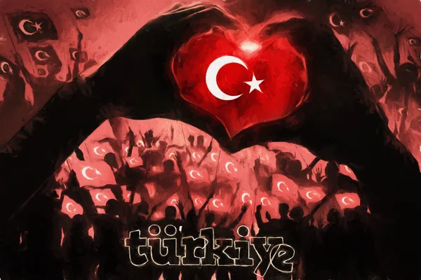 Turecko vlajky, vlajka návrh a prezentaci studie — Stock fotografie