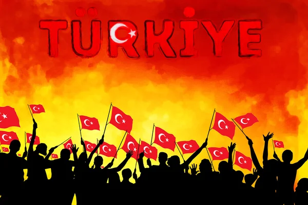 Turquie Drapeau, conception du drapeau et étude de présentation — Photo