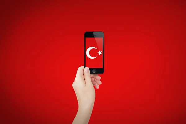 Flaga Turcji, projekt Sztandaru i prezentacja studium — Zdjęcie stockowe