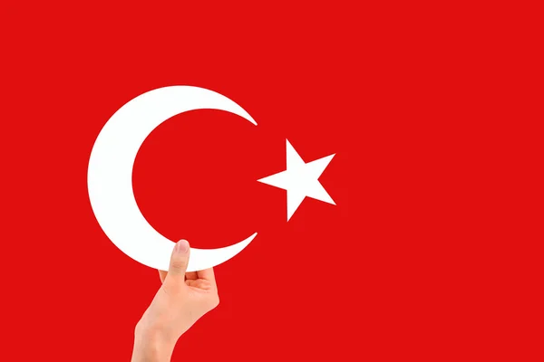 Bandera de Turquía, diseño de la bandera y estudio de presentación — Foto de Stock