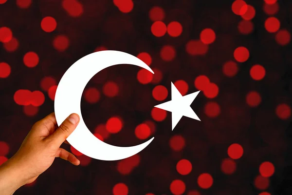 土耳其国旗，国旗设计和表现研究 — 图库照片