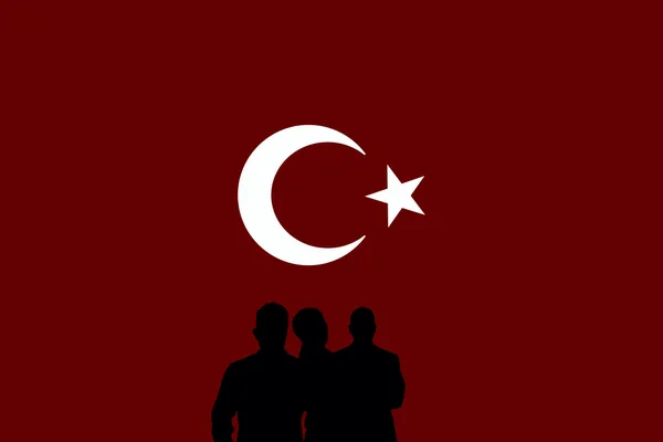 Flaga Turcji, projekt Sztandaru i prezentacja studium — Zdjęcie stockowe