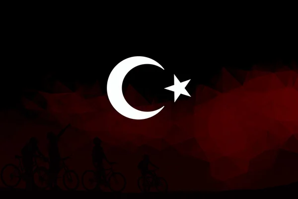 トルコの旗、旗のデザインとプレゼンテーションを研究します。 — ストック写真