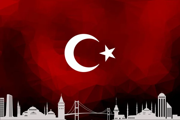Türkiye bayrağı, bayrak tasarım ve sunu çalışması — Stok fotoğraf