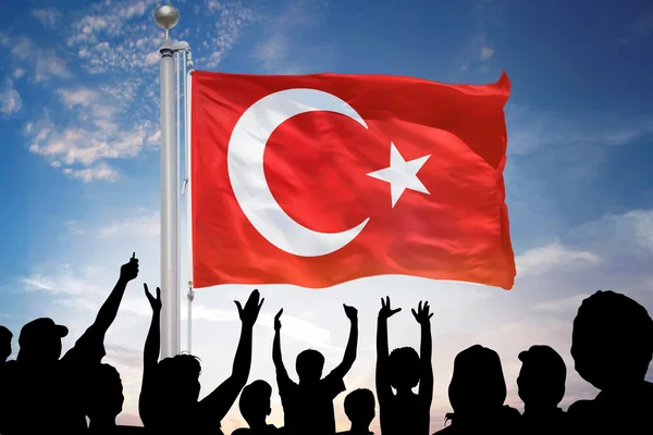 Turkish Flag, Turkish Map Design — Stock Photo, Image