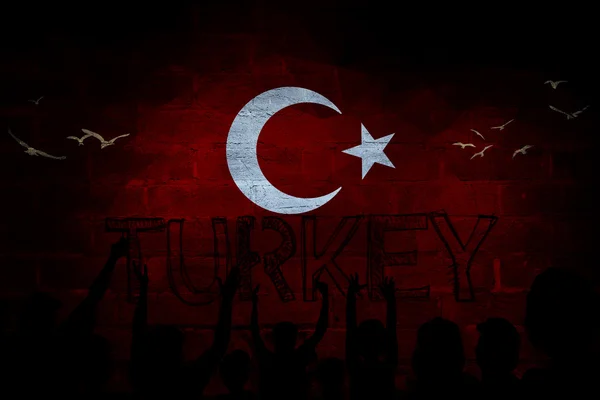 Турецкий флаг, дизайн карты Турции — стоковое фото