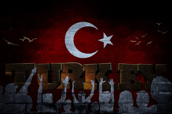 Den turkiska flaggan, turkiska karta Design — Stockfoto