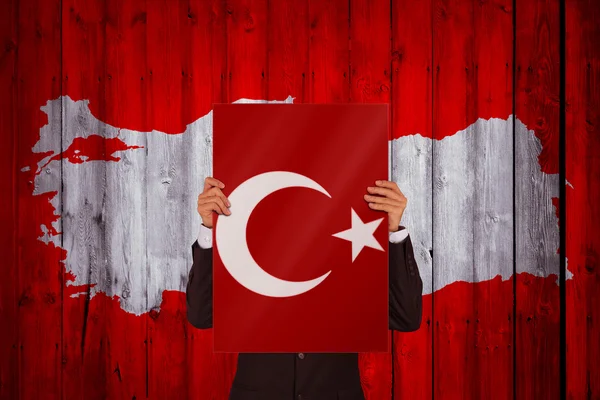 Drapeau turc, Design de carte turque — Photo