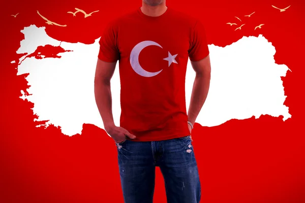 Turkse vlag, Turkse kaart Design — Stockfoto