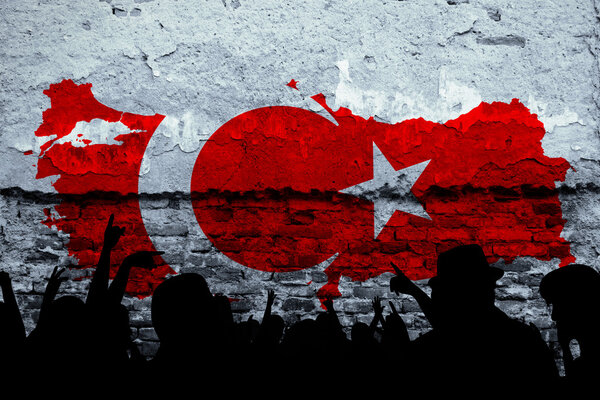 Türk bayrağı, Türk harita tasarım — Stok fotoğraf